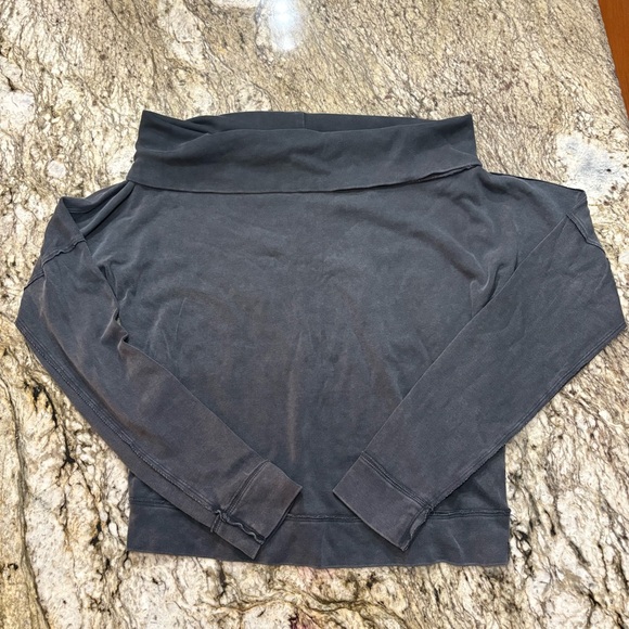 We The Free Charcoal Off-Shoulder Long Sleeve Top - Picture 2 of 4